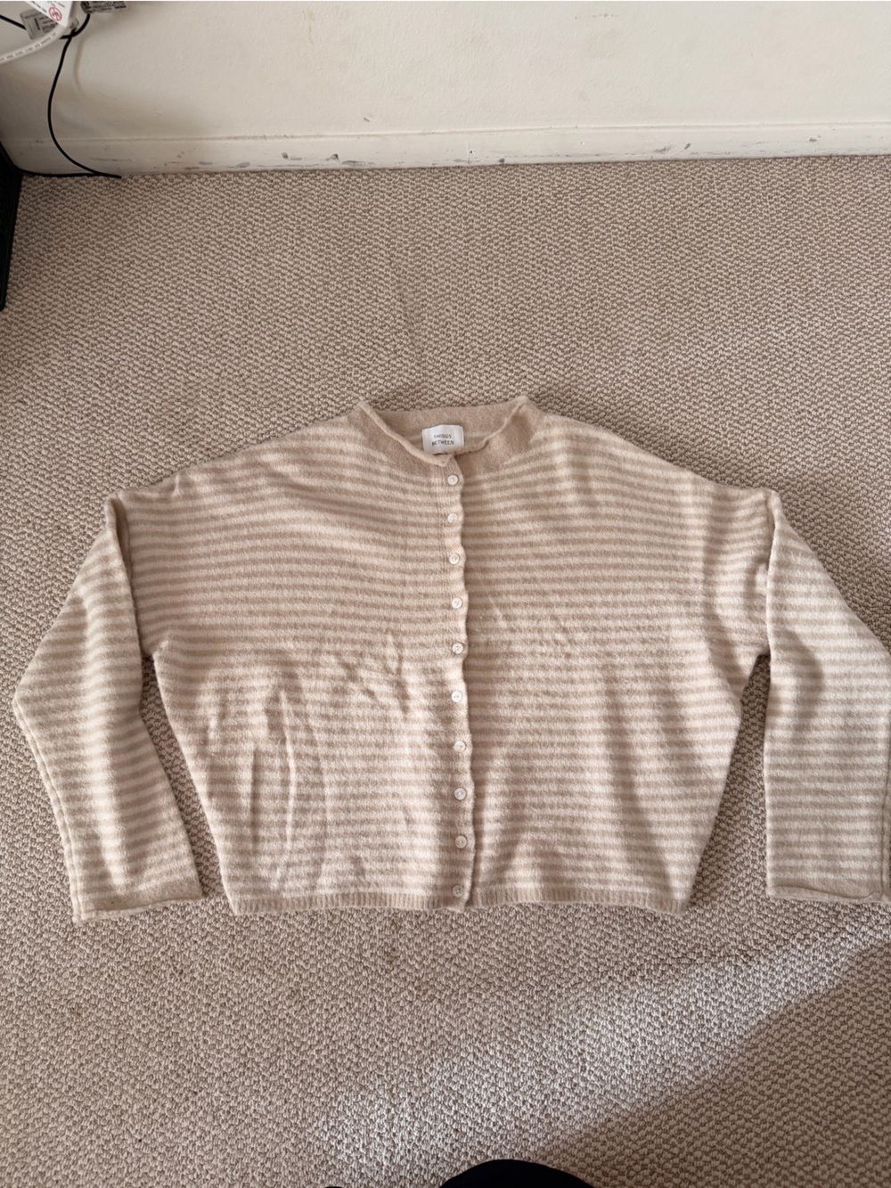 Things Between Cream Striped Cardigan